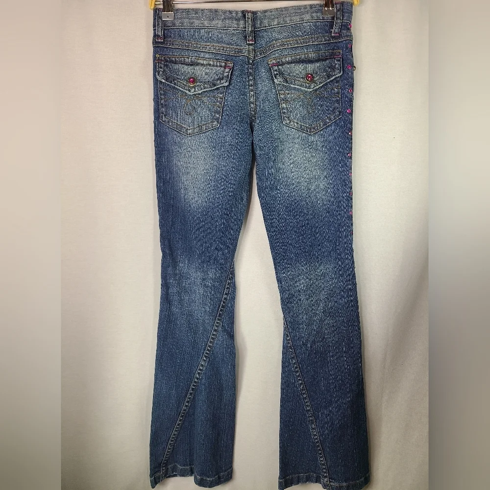 MUDD jeans Y2K boot cut jemstone Embellished denim size 3 womens - Picture 6 of 7